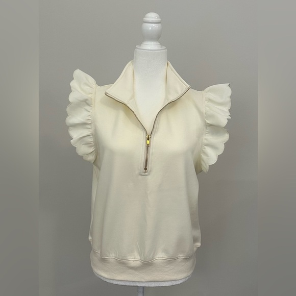 Umgee Tops - Umgee Cream Ruffle Sleeve Top